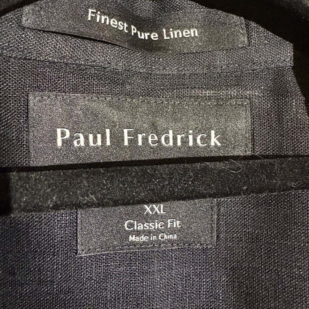 Paul Fredrick Black, White, and Tan Casual Shirt - Picture 3 of 3